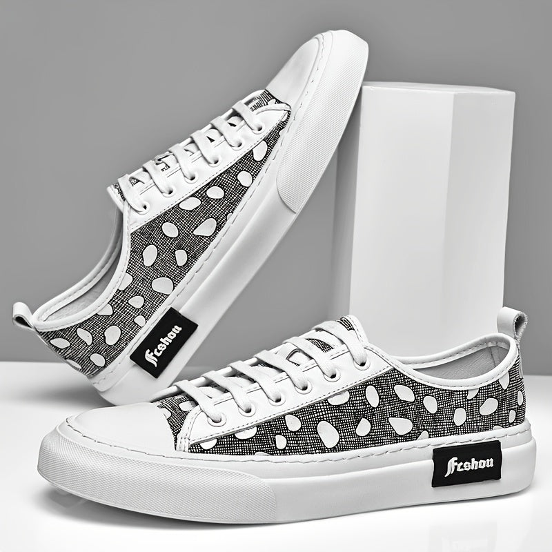 Men's Polka Dot Print Lightweight Sneakers