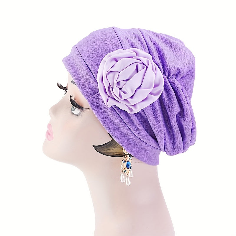 Solid Ruched Head Wrap Elastic Head Scarf Hijab