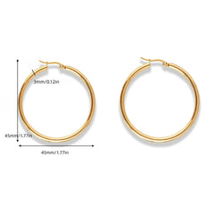 6 Pairs of Golden Round Hoop Earrings Set for Girls