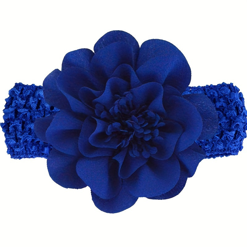 Chiffon Flower Knit Headband for Baby Girls