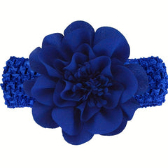 Chiffon Flower Knit Headband for Baby Girls