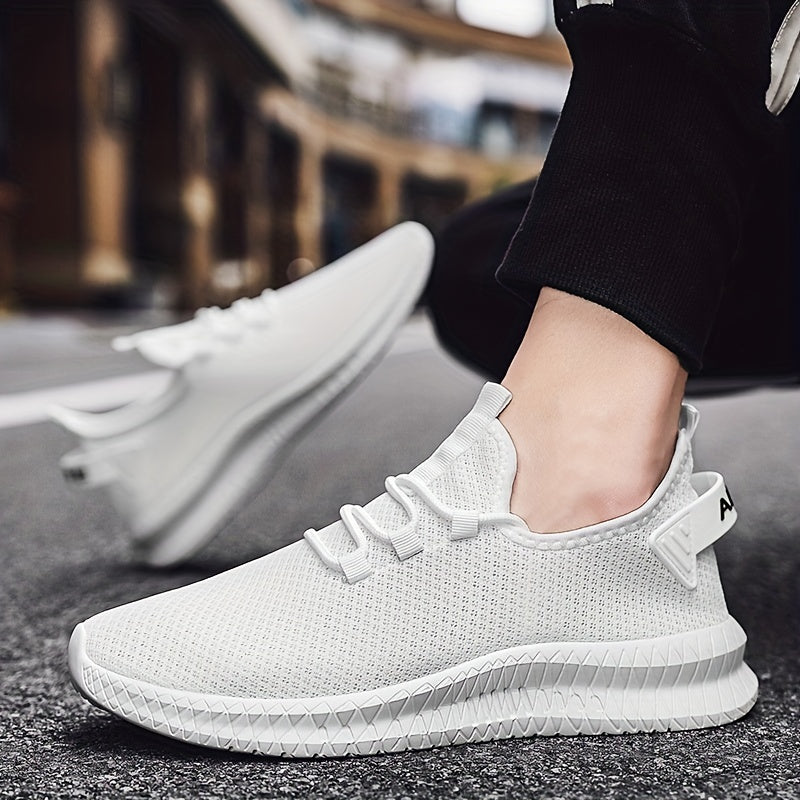Men's Knit Lace Up Casual Shoes Lightweight Comfy Sneaker