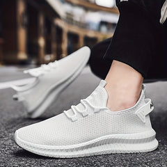 Men's Knit Lace Up Casual Shoes Lightweight Comfy Sneaker