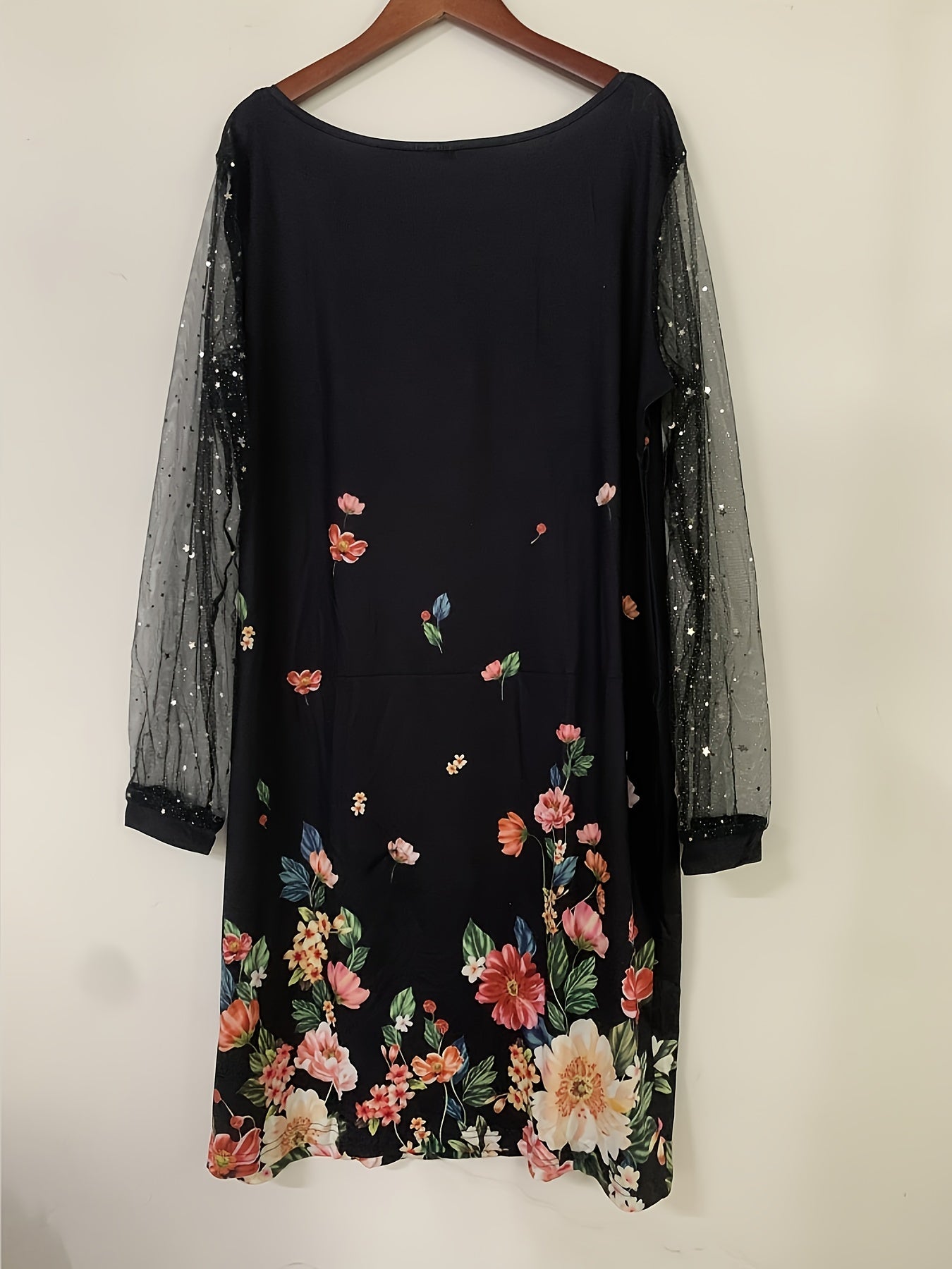 Women's Floral V Neck Mini Dress