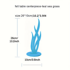 3pcs Sea Grass Coral Seahorse Starfish Felt Table Centerpiece for Parties