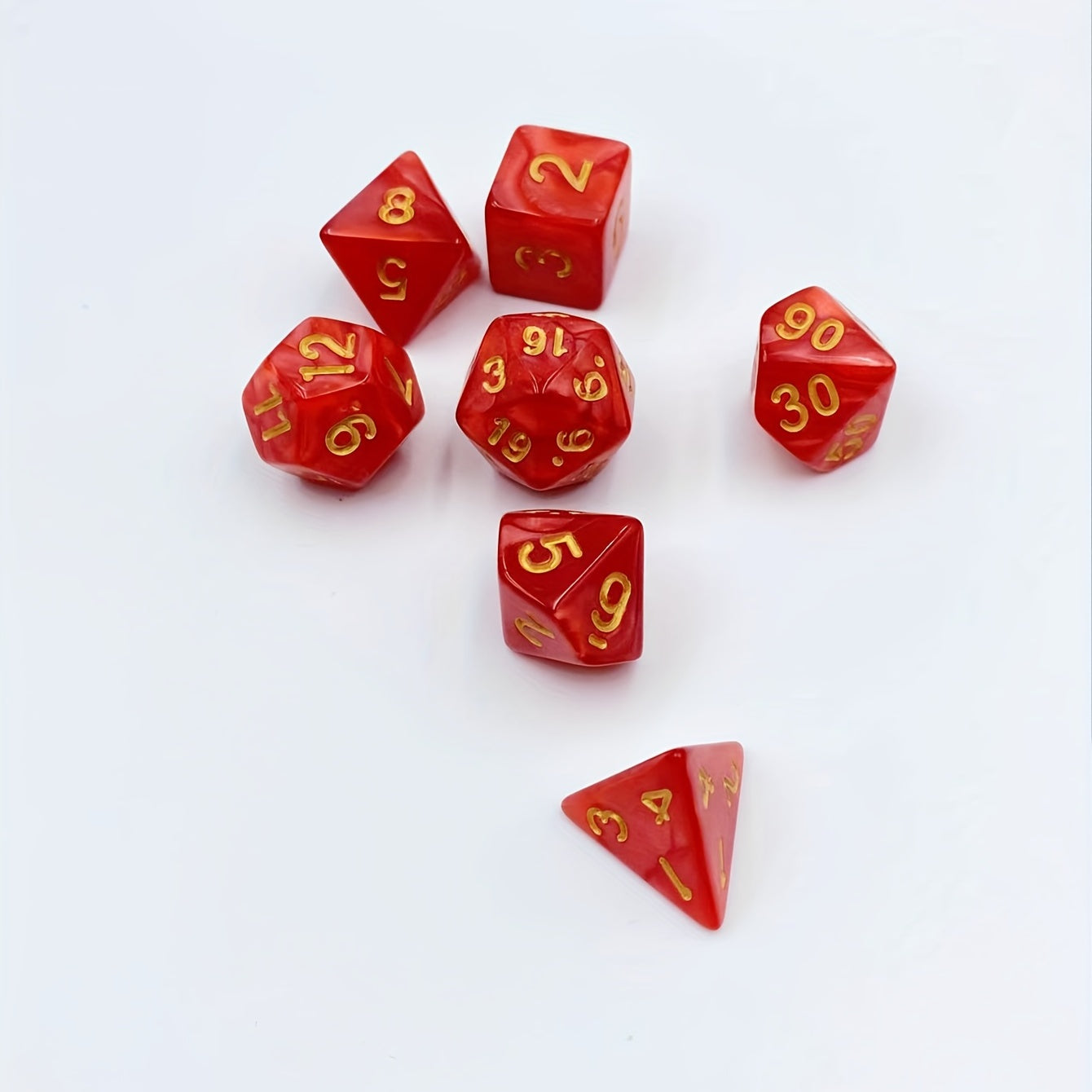 7pcs Polyhedral Dark Red Dice Set Board Game Accessories