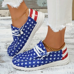 Casual Star Spangled Canvas Shoes Lightweight Low Top Shoes