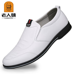 LAORENTOU Men's Leather Oxford Shoes Slip On Dress Shoes For Wedding Business