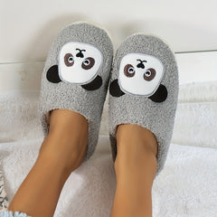 Women's Panda Slippers Plush Warm Slip-On Shoes