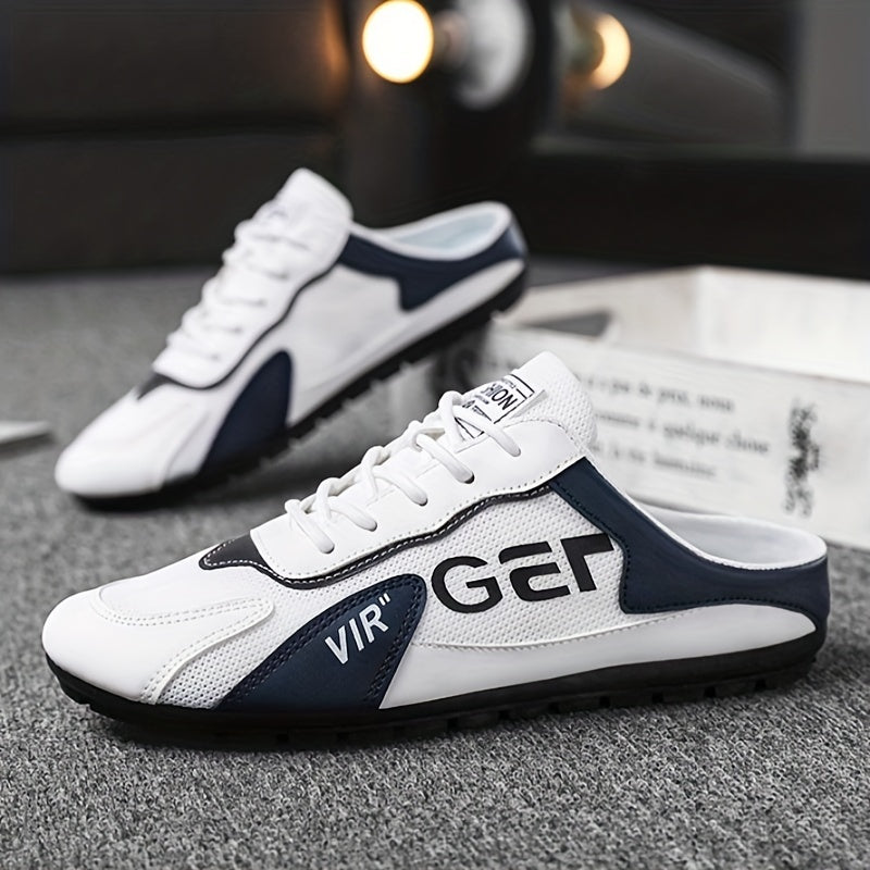 Men's Lace up Half Sneakers Odor Resistant Mules Lightweight Shoes