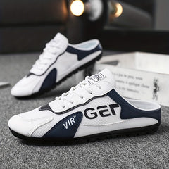 Men's Lace up Half Sneakers Odor Resistant Mules Lightweight Shoes