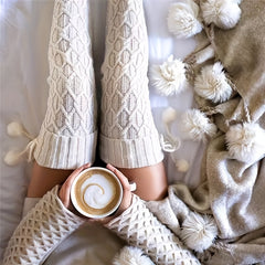 Sexy Cable Knit Over Knee Socks Women's Stockings