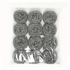 12pcs Stainless Steel Scrubbers Metal Scouring Pads Kitchen Cleaner