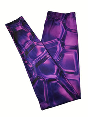 Graphic Print High Waist Leggings Boho Skinny Leggings For All Season