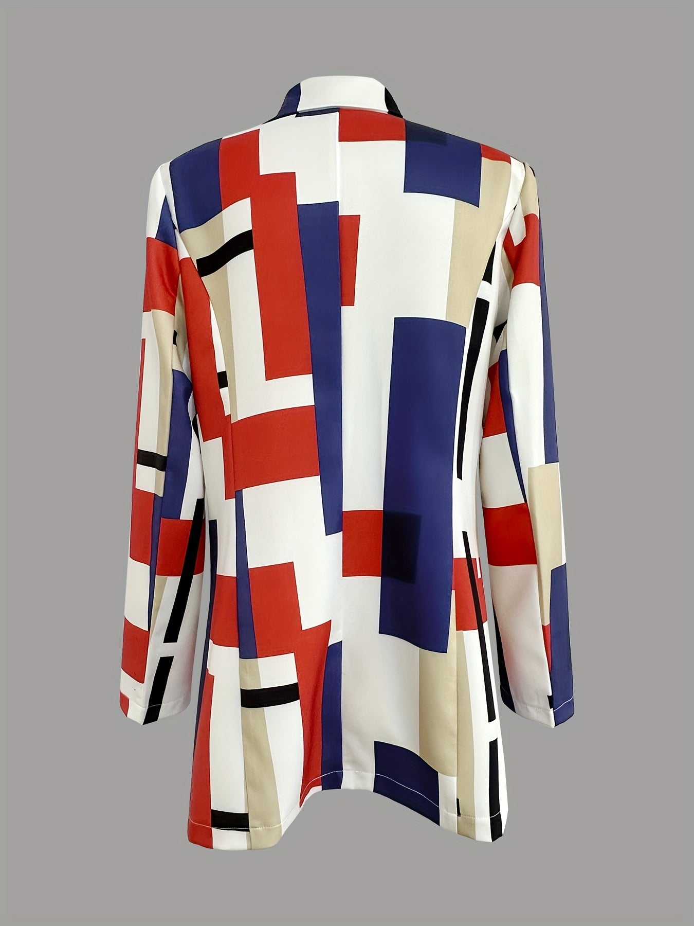 All Over Print Double Breasted Blazer Long Sleeve Blazer For Work