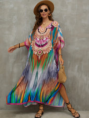 Boho Floral Print Cover Up Dress