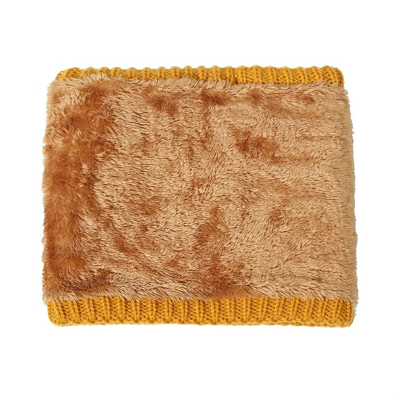 Thickened Fleece Warm Knitted Blended Scarf
