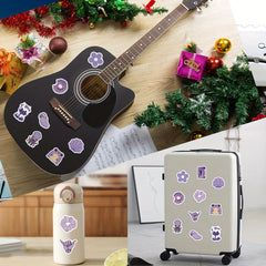 500 Purple Stickers Roll Water Bottles Laptop Phone Luggage Girls Party