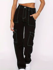 Y2K Style Loose Fit Cargo Denim Jeans