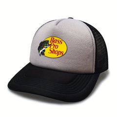 Fish Print Trucker Hat Cotton Baseball Cap Hip Hop Sun Shade Dad Hats