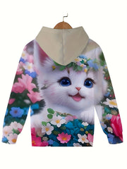 Kitty Graphic Hooded Sweatshirt Kids Spring Fall