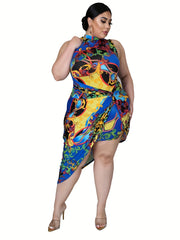 Dress Women's Plus Floral Print Layered Tank Dress