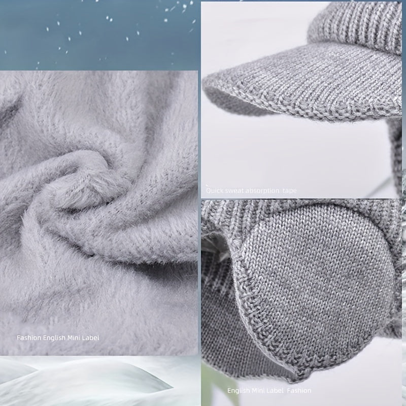 Men's Warm Knitted Hat Winter Ear Protection Baseball Cap