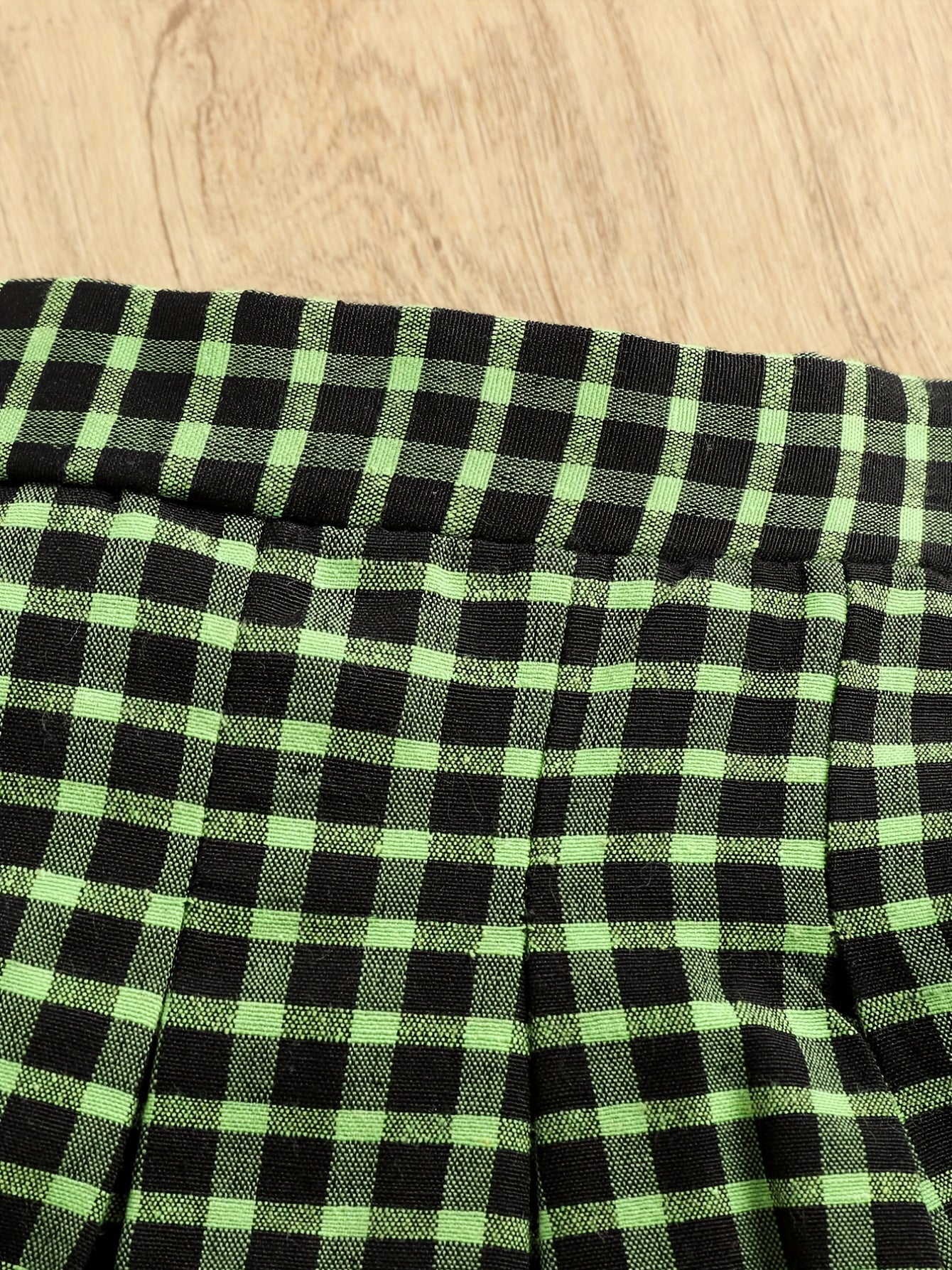 Girl's 2pcs Solid Sweatshirt & Plaid Skirt Set Preppy Style Kids Clothes