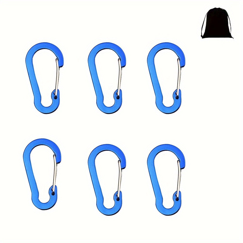 6pcs Metal Carabiner Aluminum Alloy Survival Buckle for Camping Hiking