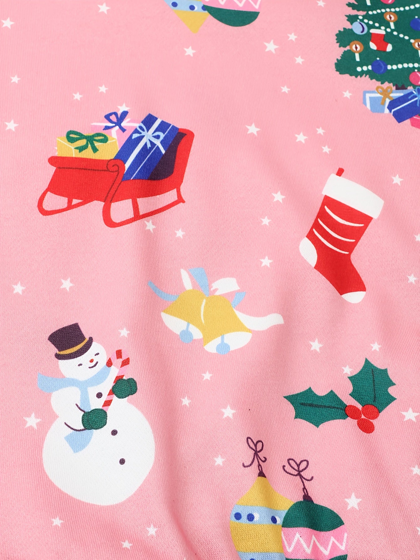 Girls Snowman Graphic Crew Neck Sweatshirt for Fall Winter