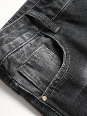 Slim Fit Vintage Ripped Jeans Men Casual Street Style Denim Pants