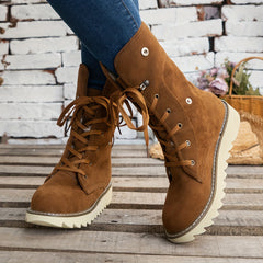 Women's Chunky Round Toe Snow Boots Thermal Flat