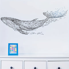 Whale Wall Sticker Geometric Pattern Modern Background Wallpaper