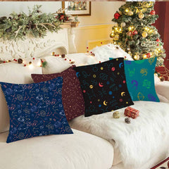 4pcs Zodiac Anime Flannel Throw Pillow Covers Decorative Pillowcase