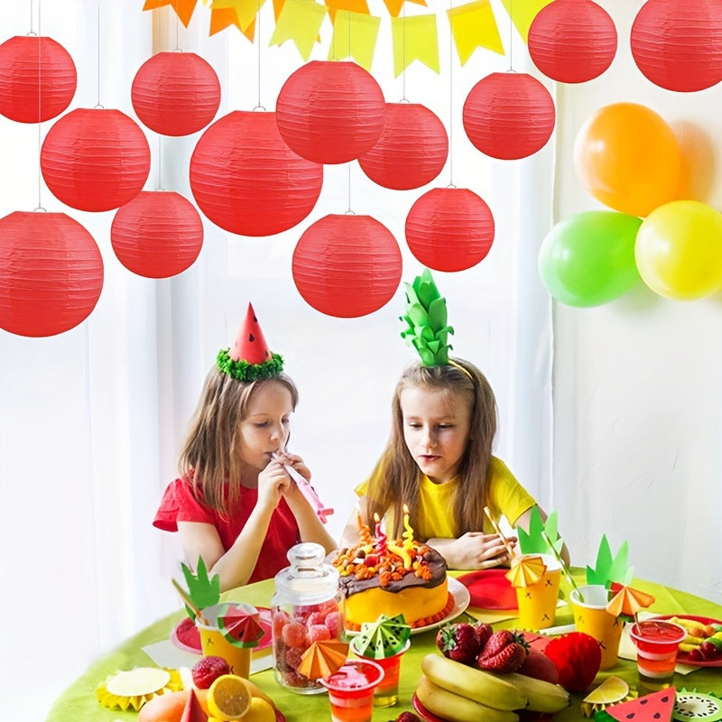 6pcs Red Lantern Paper Lantern Wedding Party Birthday Decorations