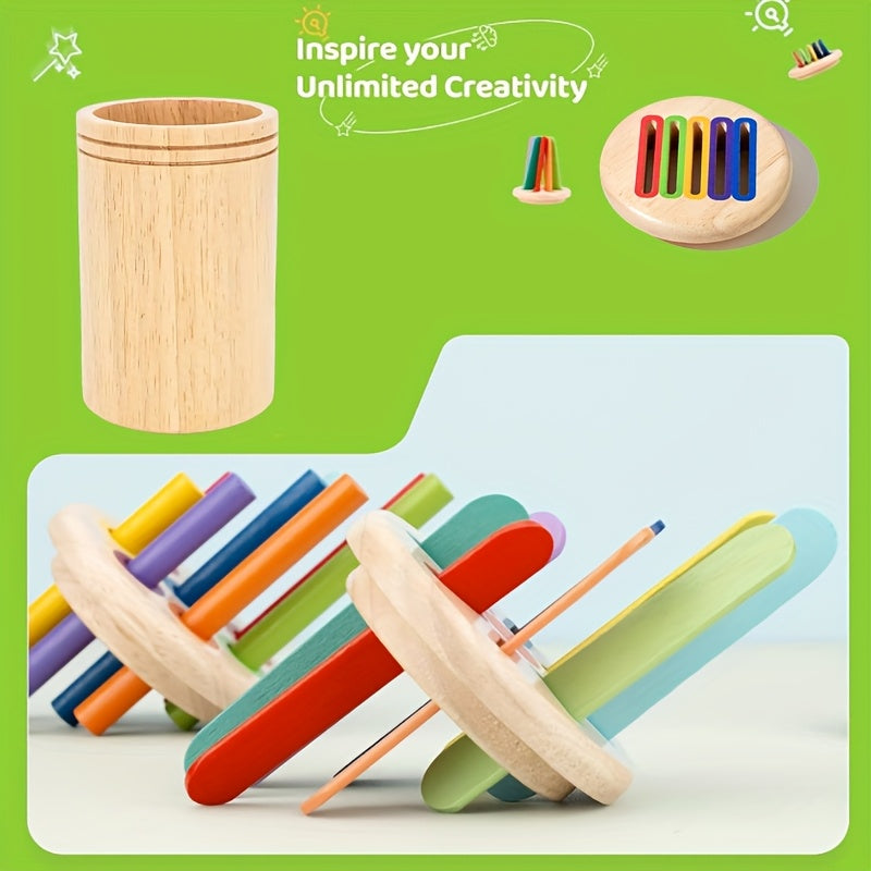 Wooden 3 in 1 Sorting Cup Sorting and Counting Game