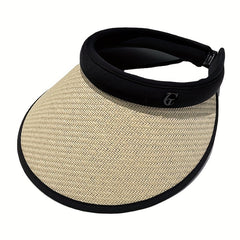Breathable Sunscreen Ponytail Straw Hats UV Protection Sun Hat For Women