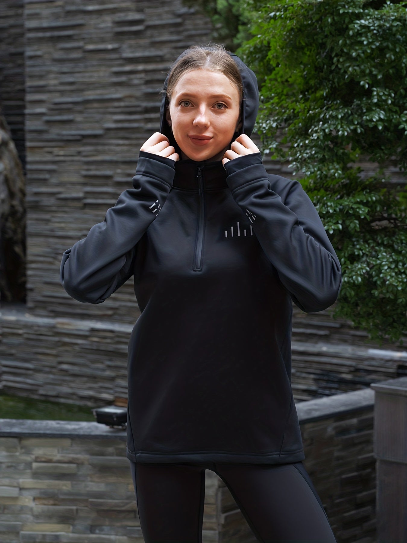 Women's High Neck Fitness Top with Zipper