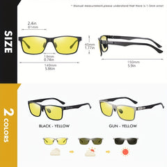 Carbon Fiber Photochromic Polarized Sunglasses Safe Driving Sun Glasses