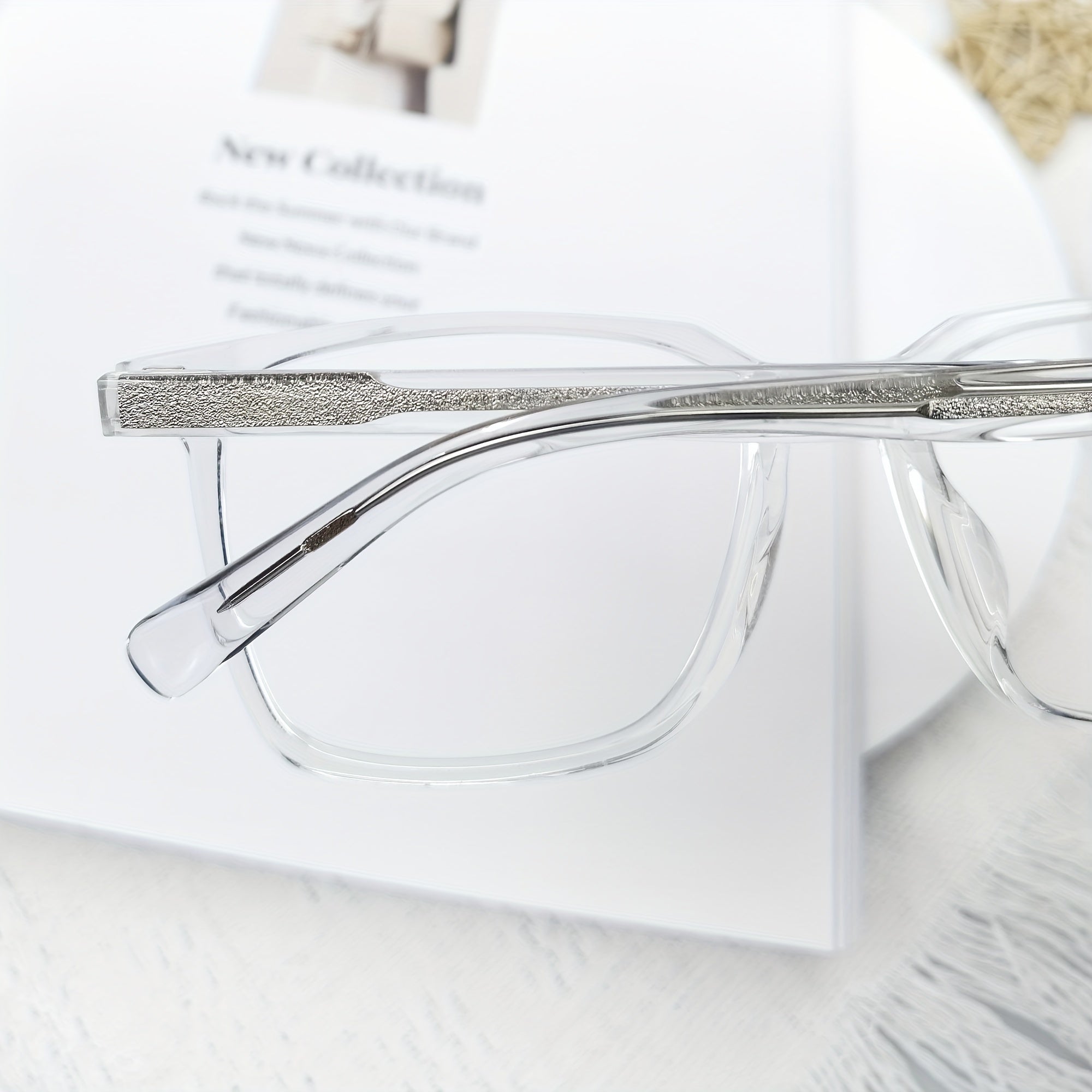 Oversized Clear Light Blocking Glasses Unisex Square Computer Glasses