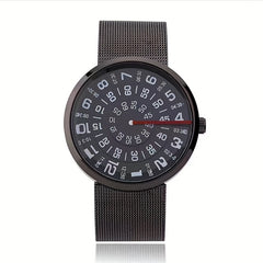 Casual Round Pointer Quartz Watch for Women and Men