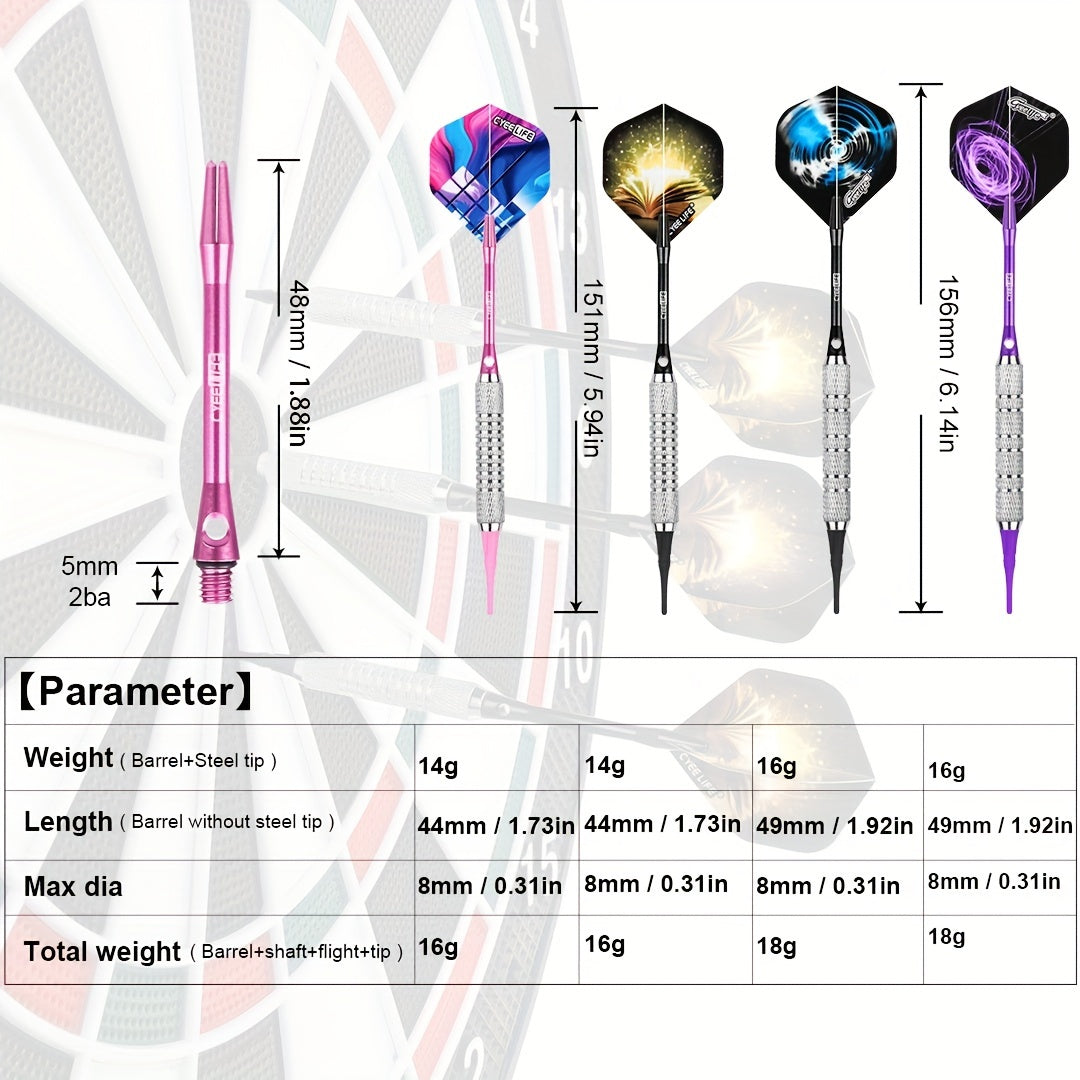 CyeeLife Soft Professional Darts 16g 18g for Training and Competition