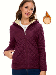 Fleece Quilted Jacket Women's Casual Sports Warm Jacket