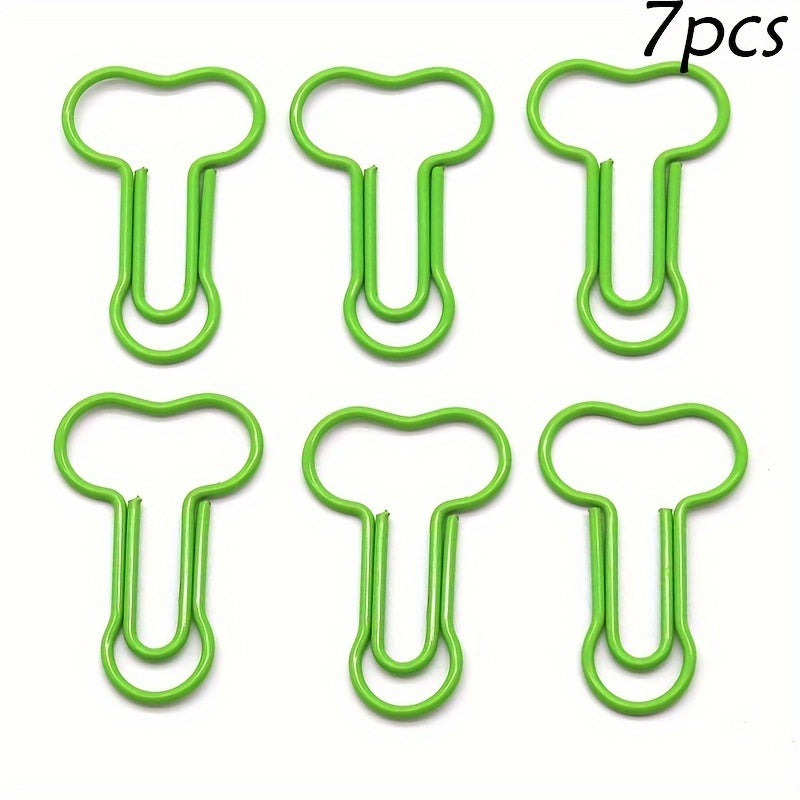 21pcs Cartoon Shaped Paper Clips Office Stationery Special Plastic Clips