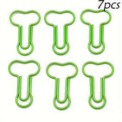 21pcs Cartoon Shaped Paper Clips Office Stationery Special Plastic Clips