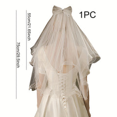 Short 2 Tiers Bridal Wedding Veil with Comb Head Accessories