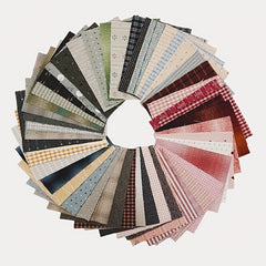 50pcs 9 Yarn Dyed Fabric DIY Patchwork Cotton Fabric For Sewing Doll Clothes