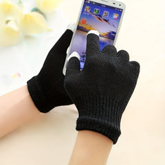 Men's Winter Plush Warm Touch Screen Knitted Gloves