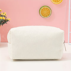 Tulip Embroidery Square Makeup Bag Roomy Zipper Toiletry Bag