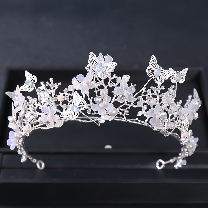 Bridal Pearl Rhinestone Crown Tiara Wedding Gift Hair Accessories